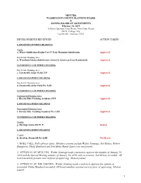 1 Developments Reviewed: Action