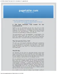 A 256 Byte Autostart Fast Loader for the Commodore 64 « Pagetable.Com