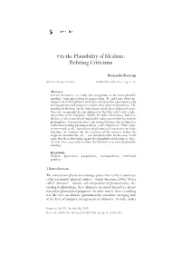 On the Plausibility of Idealism: Refuting Criticisms