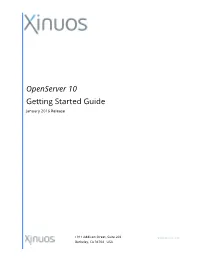 Openserver 10 Getting Started Guide January 2016 Release