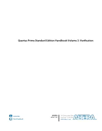 Quartus Prime Standard Edition Handbook Volume 3: Verification