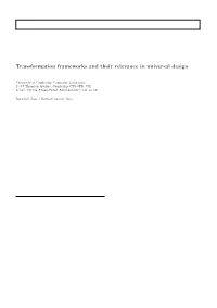 Transformation Frameworks and Their Relevance in Universal Design