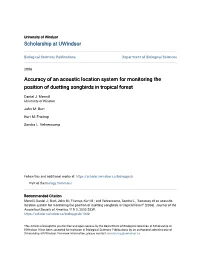Accuracy of an Acoustic Location System for Monitoring the Position of Duetting Songbirds in Tropical Forest