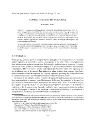 COMPACT CLOSED BICATEGORIES 1. Introduction