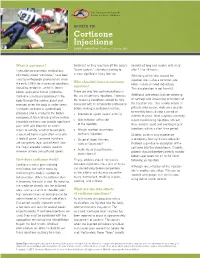 Cortisone Injections EXPERT CONSULTANT: Matthew J