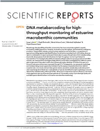 DNA Metabarcoding for High-Throughput Monitoring