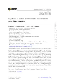 Equations of Motion As Constraints: Superselection Rules, Ward Identities
