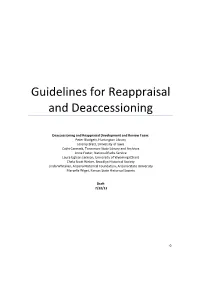 Guidelines for Reappraisal and Deaccessioning
