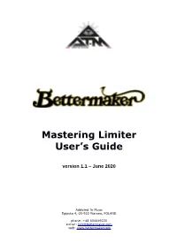 Mastering Limiter User's Guide