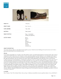Summary for Shoe, Tsarouxia (1993.49.A)