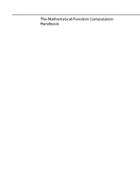 The Mathematical-Function Computation Handbook Nelson H.F