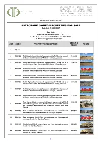 ASTROBANK OWNED PROPERTIES for SALE Date List: 15/05/2017