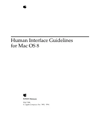 Human Interface Guidelines for Mac OS 8