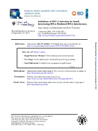 Interference Interfering RNA-Mediated RNA Inhibition Of
