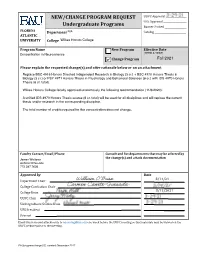 NEW/CHANGE PROGRAM REQUEST Undergraduate Programs