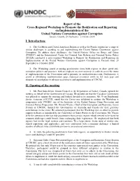 Report of the Cross-Regional Workshop to Promote The