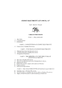 SYDNEY ELECTRICITY ACT 1990 No. 117
