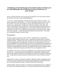 The Minutes Of​​The 53Rd Session of the North Carolina Conference Of