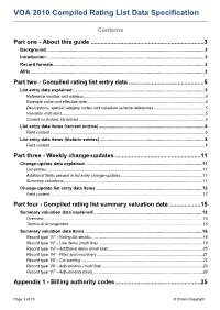 VOA 2010 Compiled Rating List Data Specification
