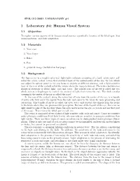1 Laboratory #4: Human Visual System