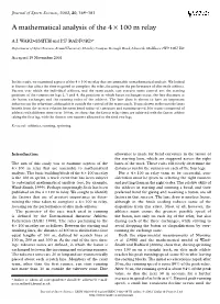 A Mathematical Analysis of the 4 X 100 M Relay