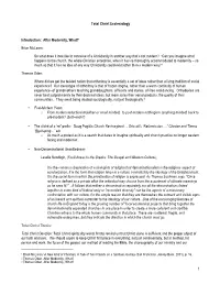 Total Christ Ecclesiology Introduction: After Modernity, What? Brian