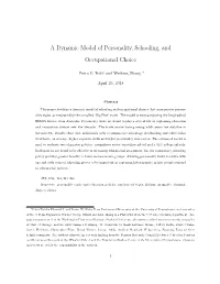 A Dynamic Model of Personality, Schooling, and Occupational Choice