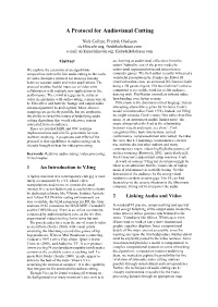 A Protocol for Audiovisual Cutting