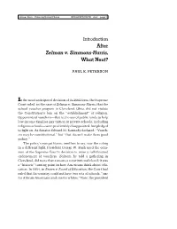 After Zelman V. Simmons-Harris, What Next?