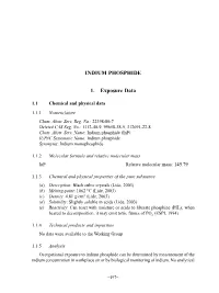 INDIUM PHOSPHIDE 1. Exposure Data