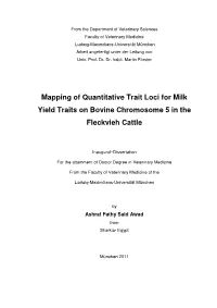 Mapping of Quantitative Trait Loci for Milk Yield Traits on Bovine Chromosome 5 in the Fleckvieh Cattle