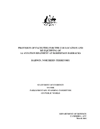 PROVISION of FACILITIES for the COLLOCATION and RE-EQUIPPING of 1St AVIATION REGIMENT at ROBERTSON BARRACKS