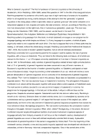 Summarized by © Lakhasly.Com What Is General Linguistics?' The