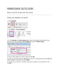 Windows Outlook Calendar Sharing How To