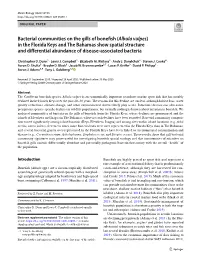 Bacterial Communities on the Gills of Bonefish (Albula Vulpes) in the Florida Keys and the Bahamas Show Spatial Structure and Di