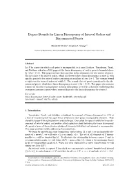 Degree Bounds for Linear Discrepancy of Interval Orders and Disconnected Posets