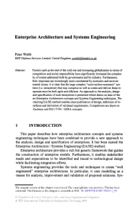 Enterprise Architecture and Systems Engineering