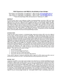 Paper #103 FDOT Experience with PBES for Small