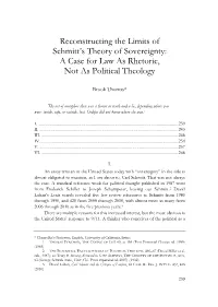 Reconstructing the Limits of Schmitt's Theory of Sovereignty