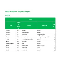 3. Index of Candidate Sites for Development/Redevelopment