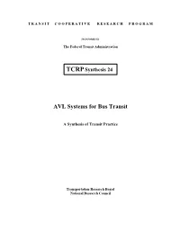 AVL Systems for Bus Transit