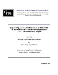 Expanding Access, Participation, and Success in International Baccalaureate Programmes: Year 1 Documentation Report