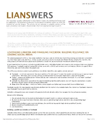 LIANSWERS Issue 19 | April 2013 This Newsletter Includes Information to Help Lawyers Reduce the Likelihood of Being Sued for Malpractice