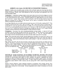 SUMMARY of the October 2020 WEATHER on the MONTEREY PENINSULA General: October Was Yet Another Warm and Dry Month with Light Winds and More Fog Than Normal