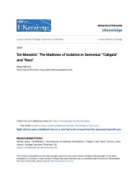 The Madness of Isolation in Suetonius' “Caligula” and “Nero”