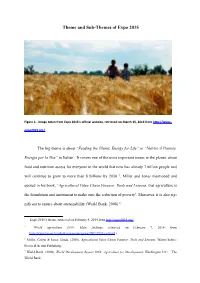 Theme and Sub-Themes of Expo 2015