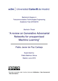 “A Review on Generative Adversarial Networks for Unsupervised Machine Learning”