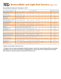 Broncosride and Light Rail Service Page 1 of 2