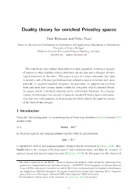 Duality Theory for Enriched Priestley Spaces