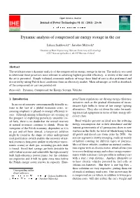 Dynamic Analysis of Compressed Air Energy Storage in the Car